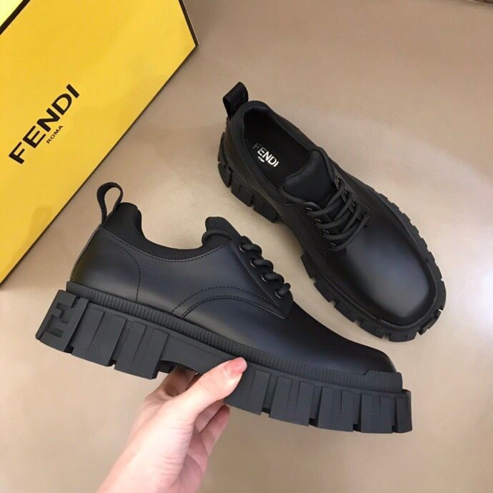Fendi Force Low Top lace-up casual leather shoes