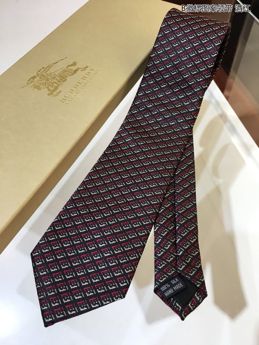 Burberry 100% top jacquard silk B Logo pattern tie 80371911