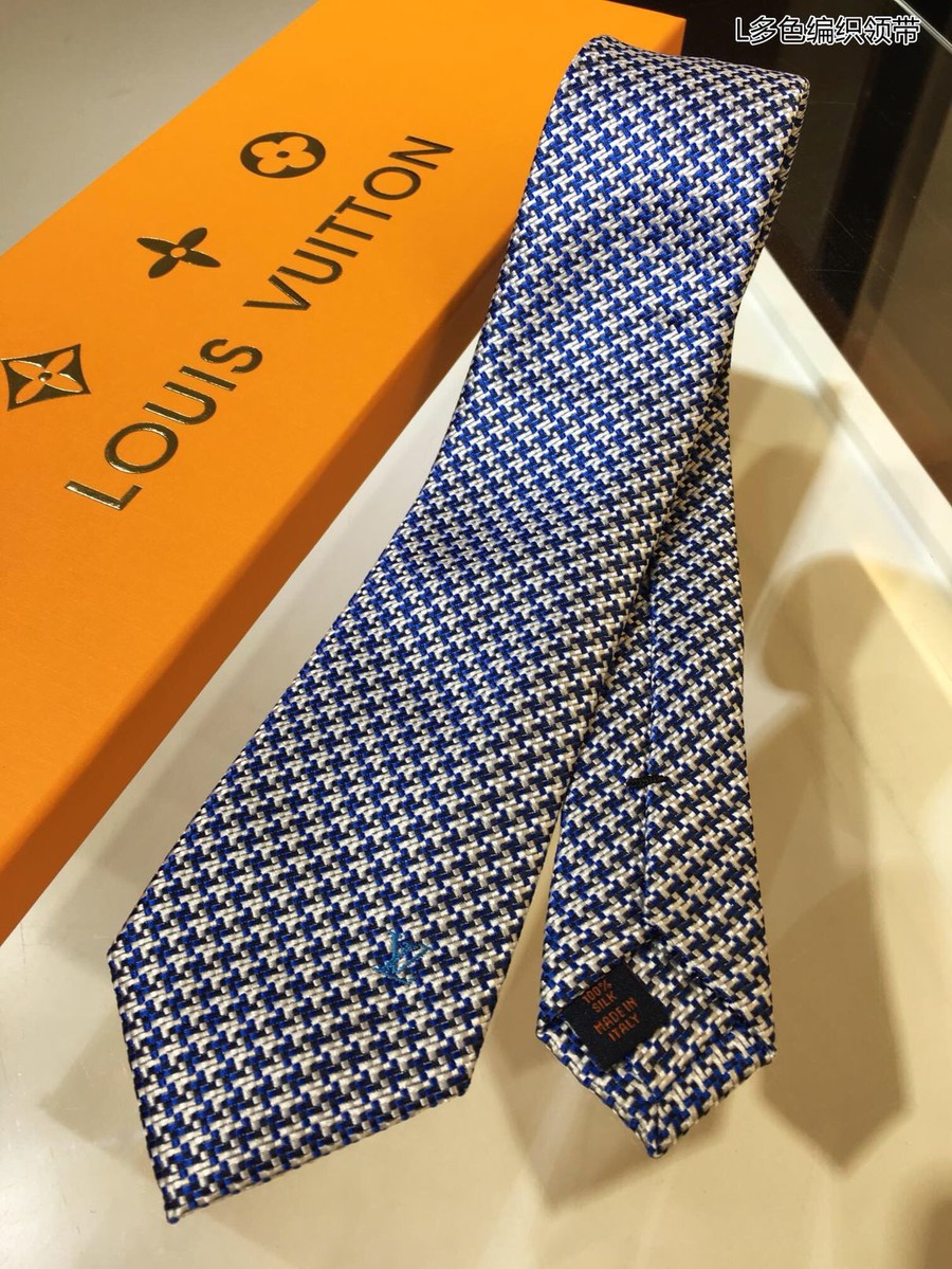 Louis Vuitton 100% top jacquard silk multicolor woven tie M70952