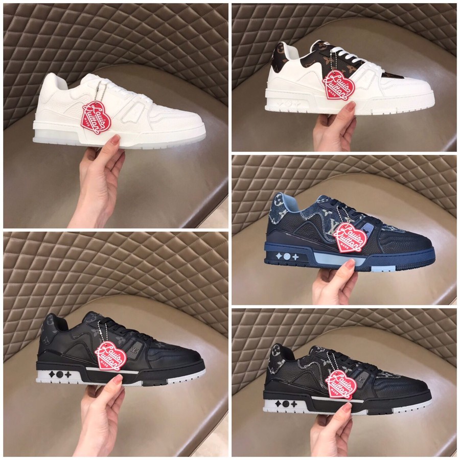 Louis Vuitton Denim calf leather Trainer sneakers