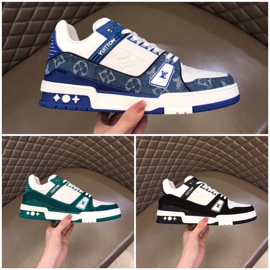 Louis Vuitton Calfskin Monogram embossed men s TRAINER sneakers