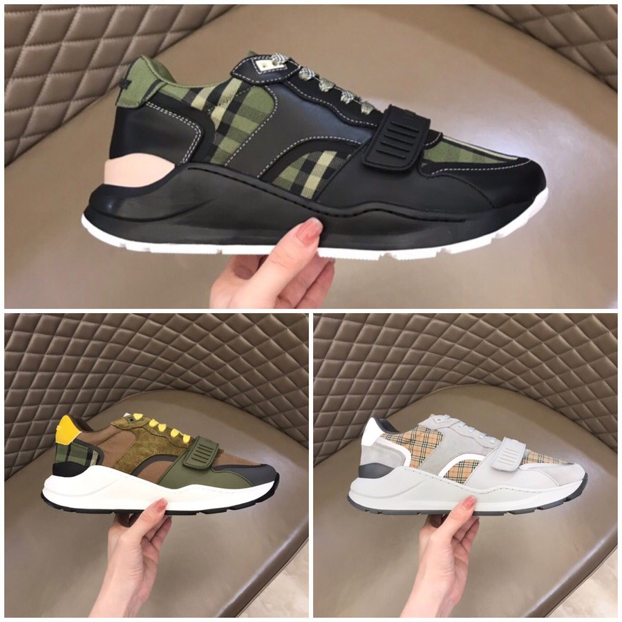 Burberry Check canvas men s heightened sneakers