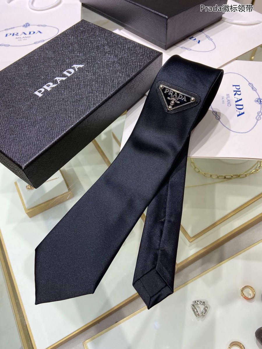 Prada 100% top handmade custom logo tie