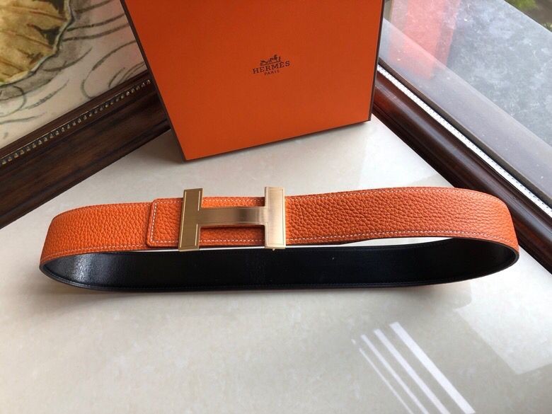Hermes Reversible +h metal buckle 3.8cm belt