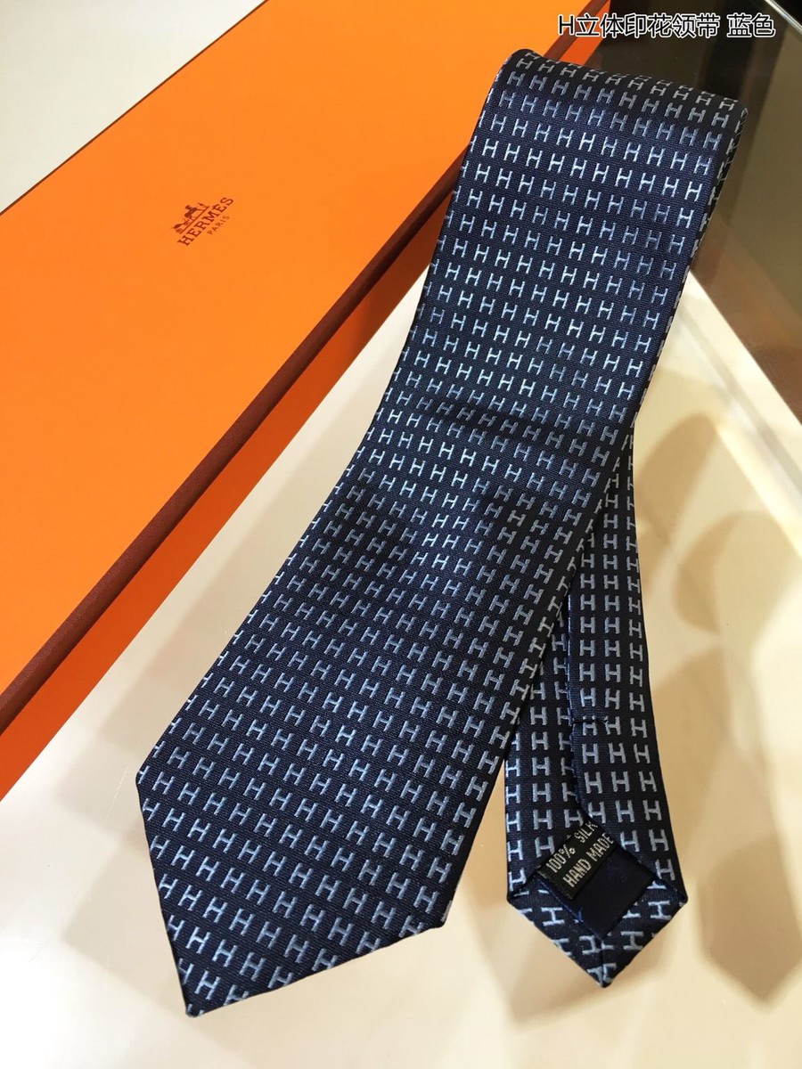 Hermes Twill silk three-dimensional print tie