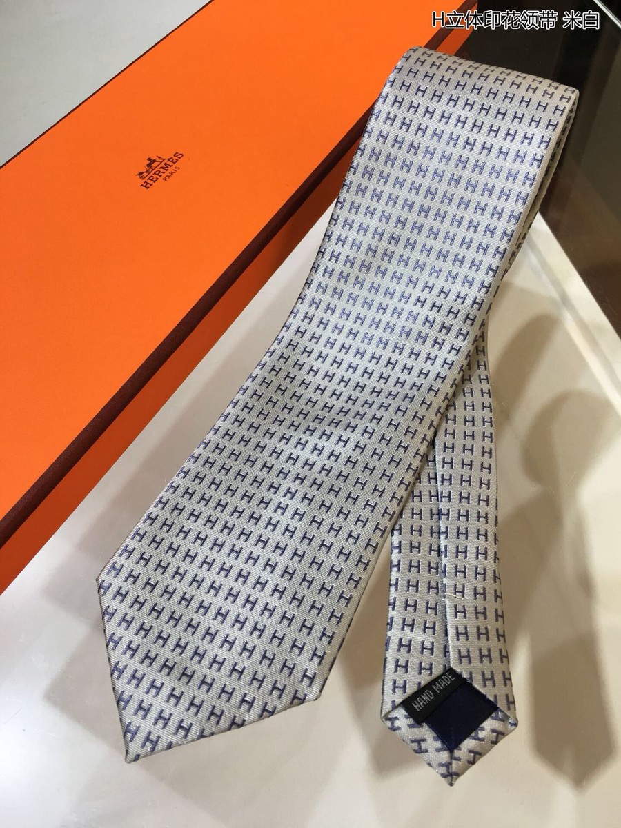 Hermes Twill silk three-dimensional print tie