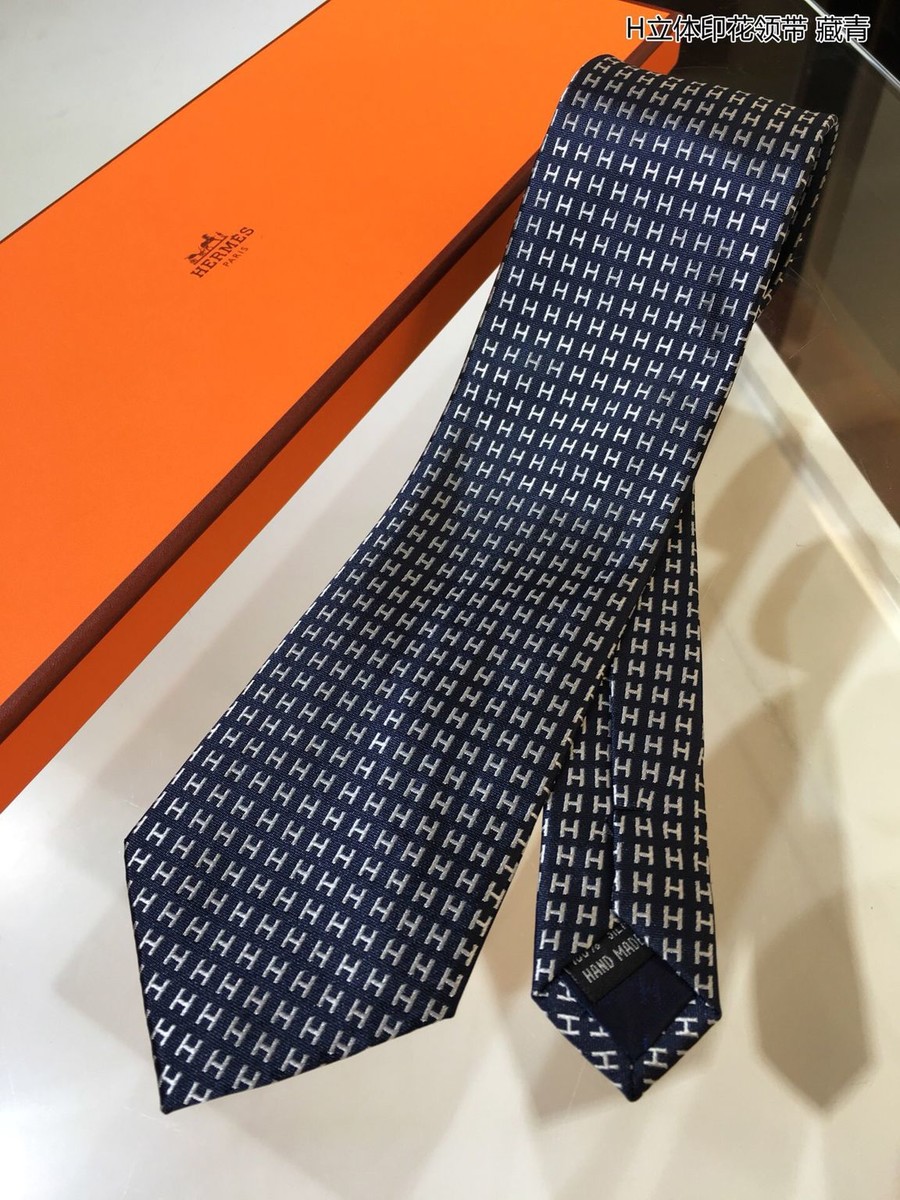 Hermes Twill silk three-dimensional print tie