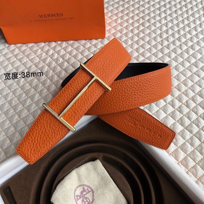 Hermes Constance series stainless steel metal diamond buckle belt 38mm