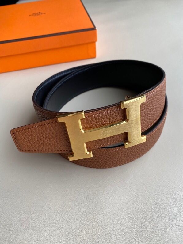 Hermes Men s Reversible leather belt 38mm with bottom leather