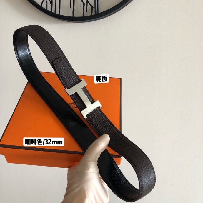 Hermes Four-corner buckle & Reversible leather belt 32mm