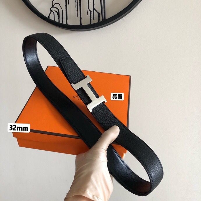 Hermes Four-corner buckle & Reversible leather belt 32mm