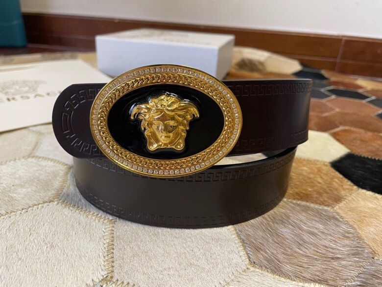 Versace Men s cowhide sheep pattern Medusa logo belt 3.8cm