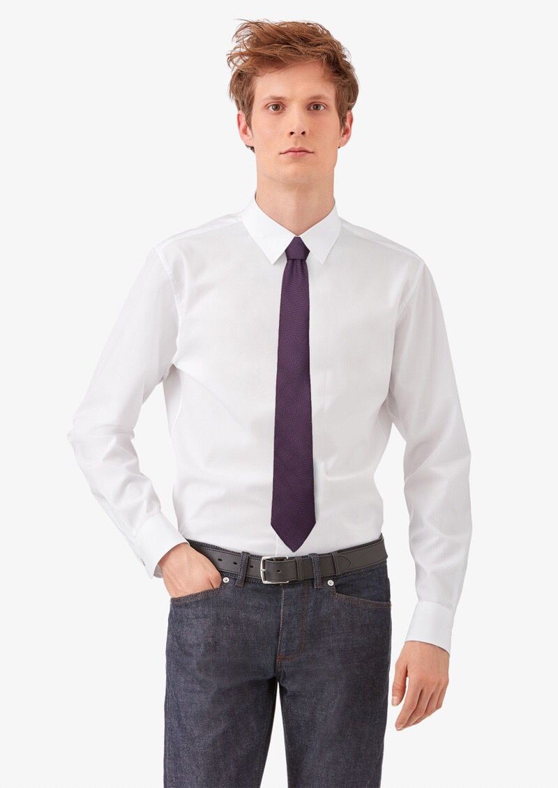 Hermes Twill silk plain pattern tie