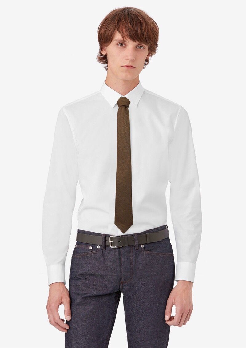 Hermes Twill silk plain pattern tie