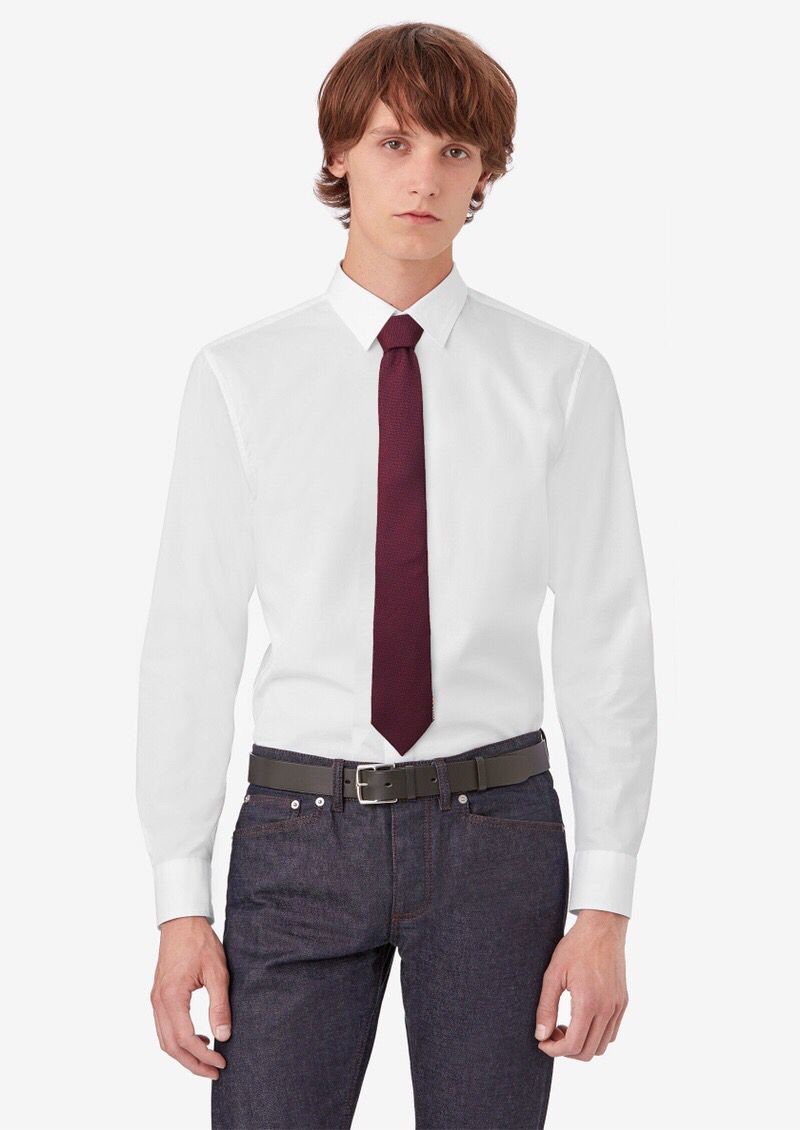 Hermes Twill silk plain pattern tie