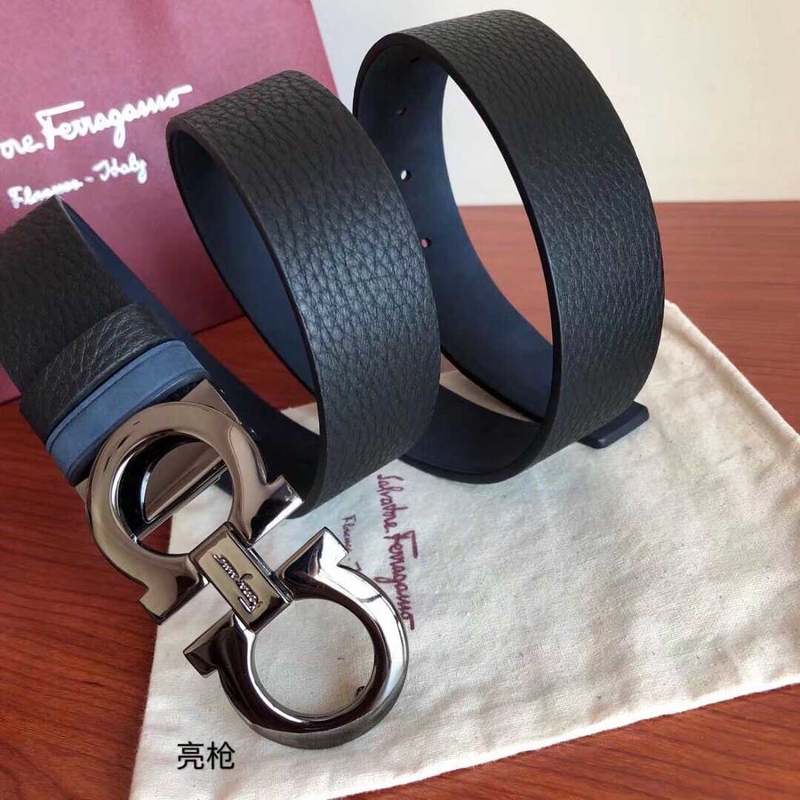 Ferragamo Men s 3.5cm Metal Buckle Cowhide Belt Suede