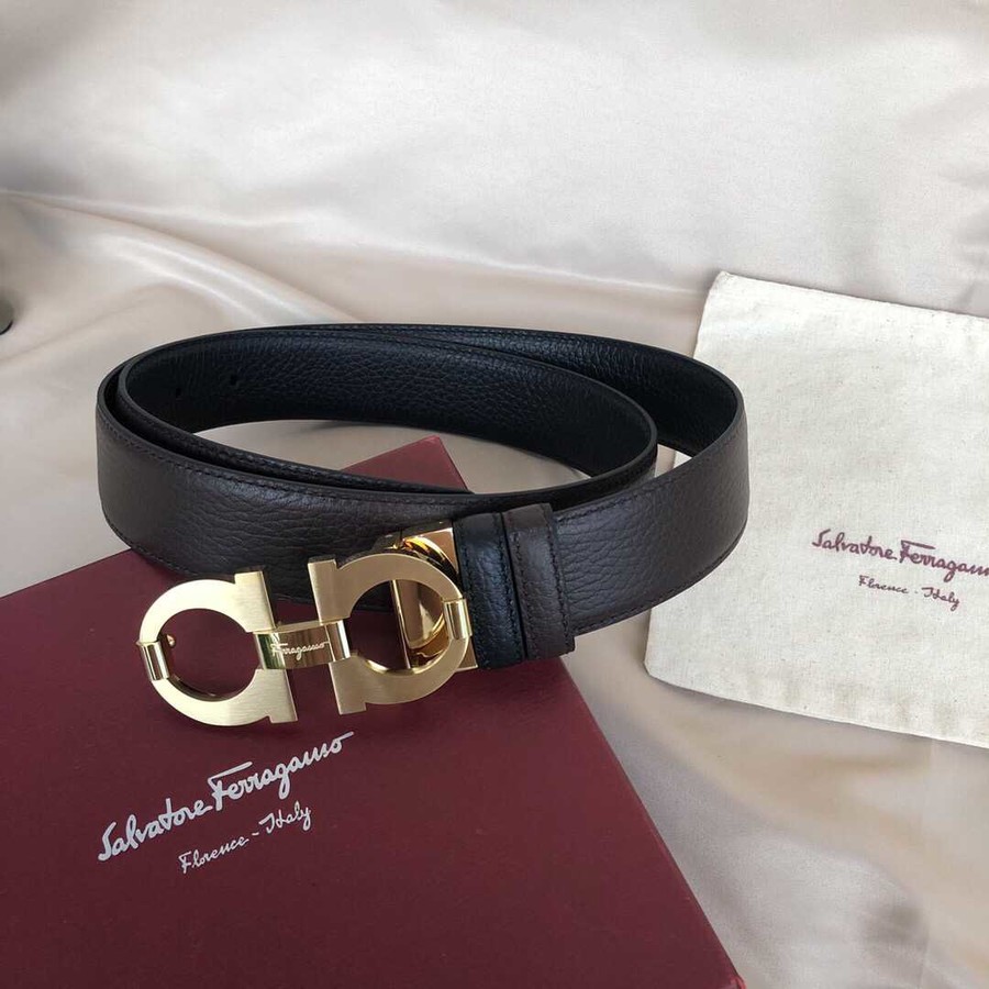 Ferragamo Men s 3.5cm Stainless Steel Metal Buckle Cowhide Reversible Belt