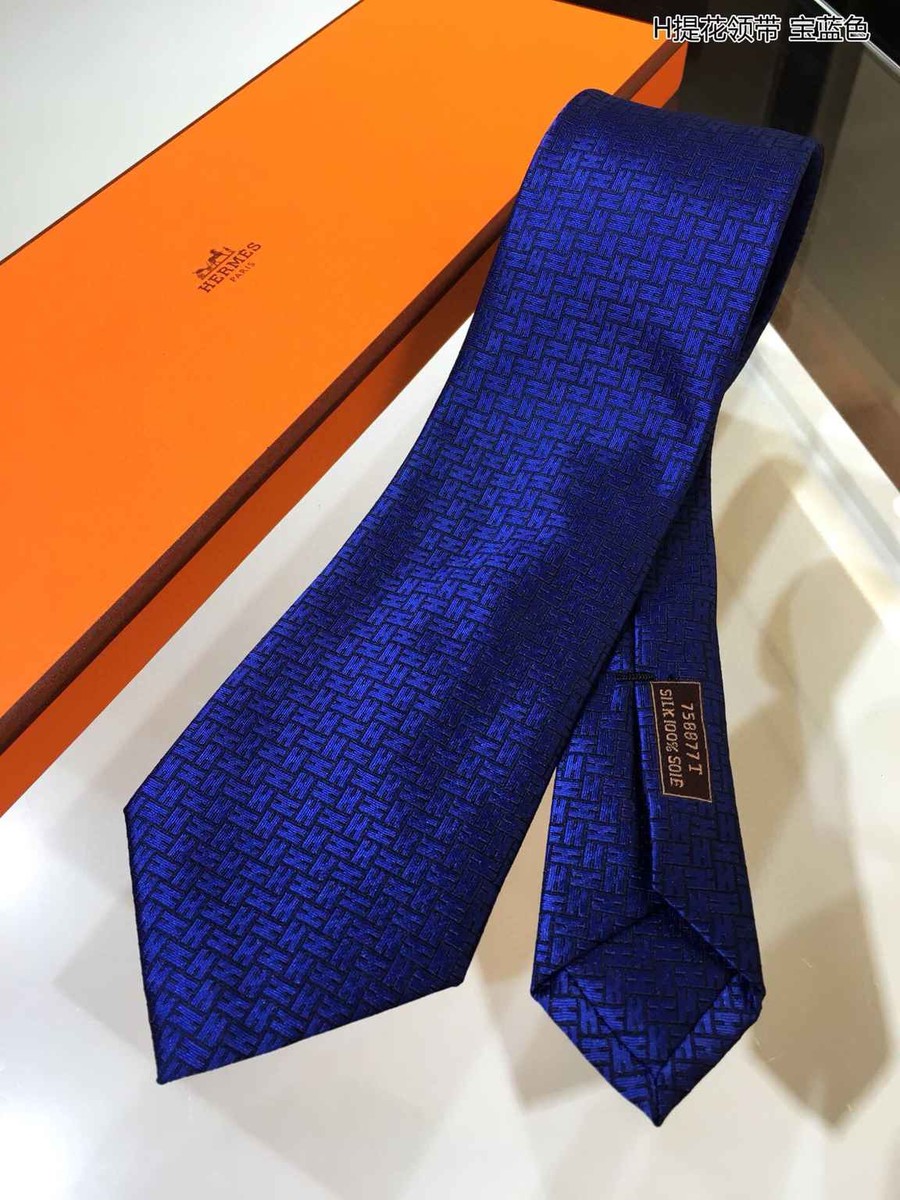 Hermes Top Twill Silk H Jacquard Tie
