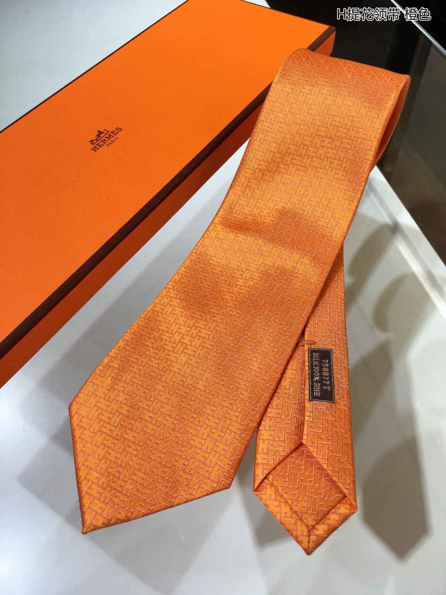Hermes Top Twill Silk H Jacquard Tie