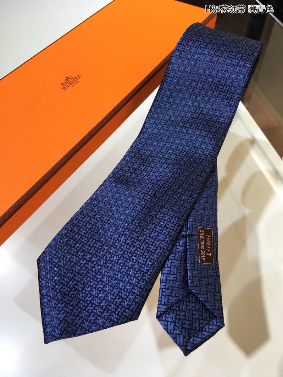 Hermes Twill silk H jacquard tie