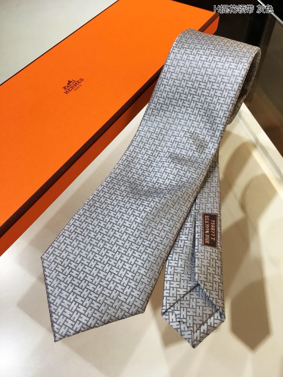 Hermes Twill silk H jacquard tie