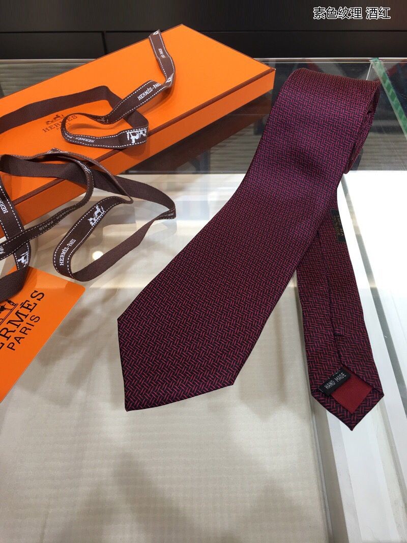 Hermes Twill silk plain pattern tie