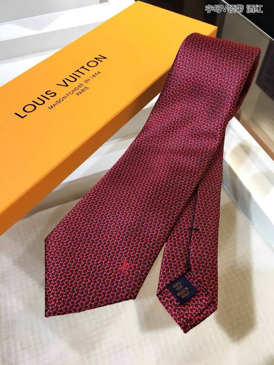 Louis Vuitton Jacquard silk letter V tie