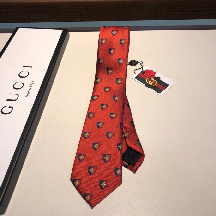 Gucci Bee badge pattern jacquard silk tie