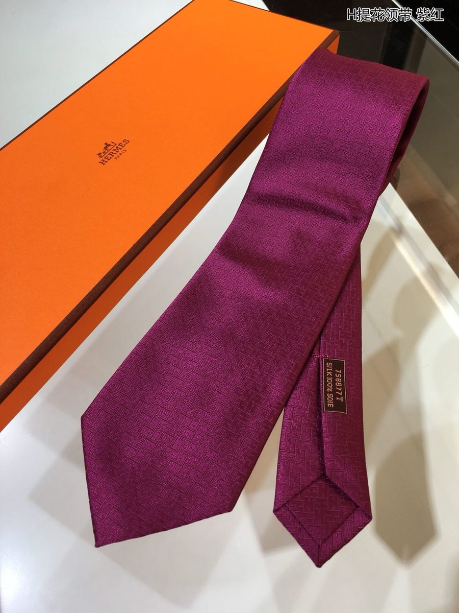 Hermes Twill silk H jacquard tie