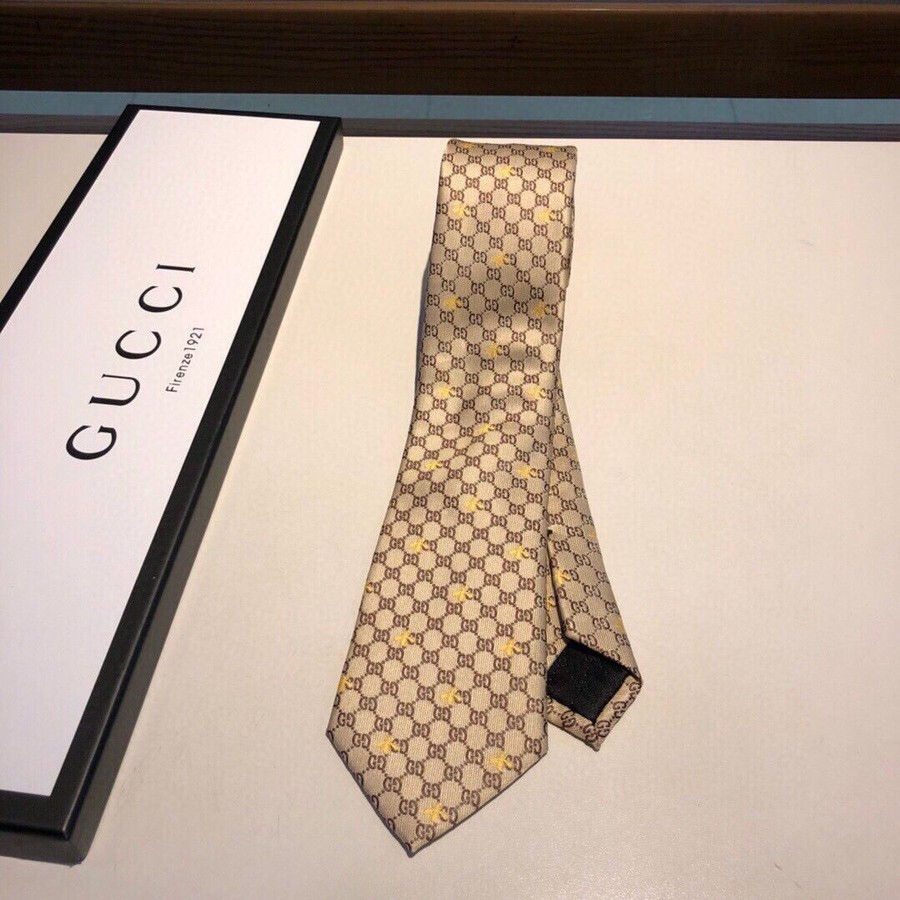 Gucci Interlocking G pattern woven bee silk tie
