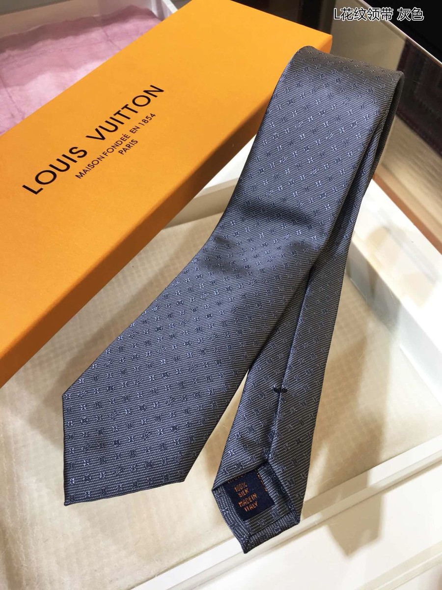 Louis Vuitton Jacquard silk L pattern tie