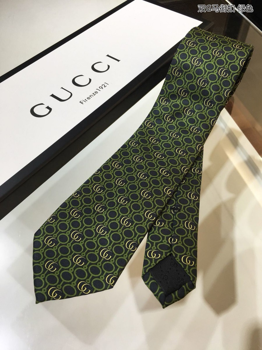 Gucci Jacquard silk GG horsebit tie