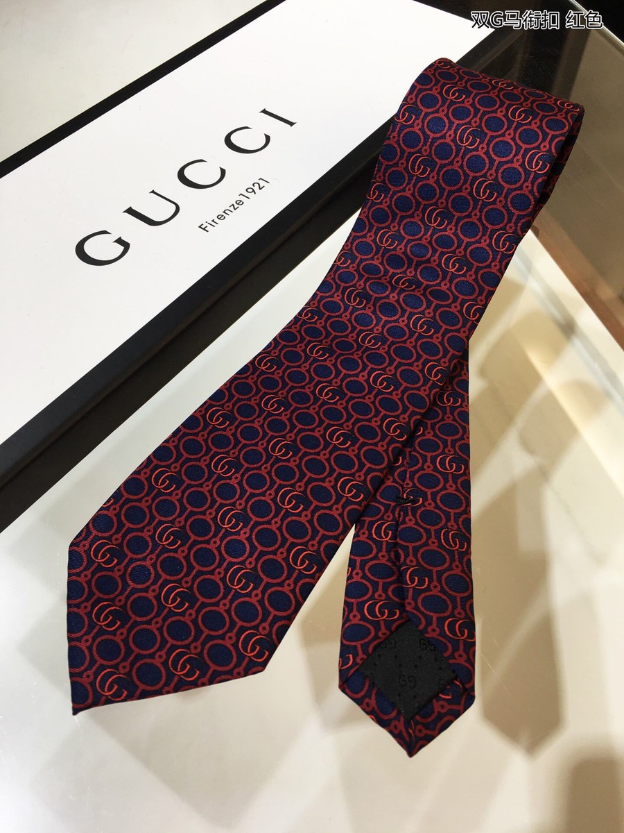 Gucci Jacquard silk GG horsebit tie