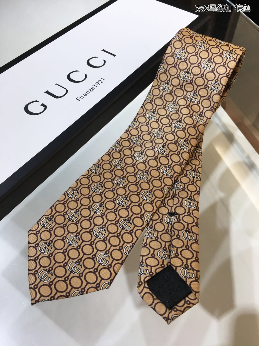 Gucci Jacquard silk GG horsebit tie