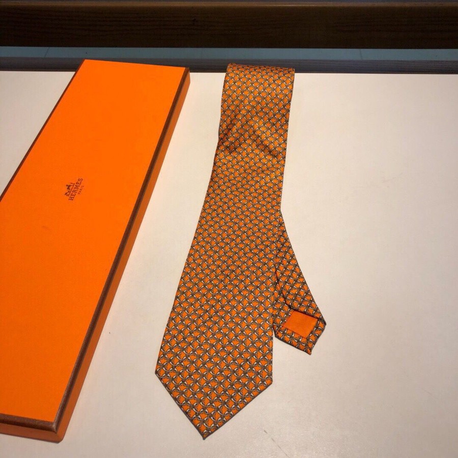 Hermes Twill silk handmade men s tie