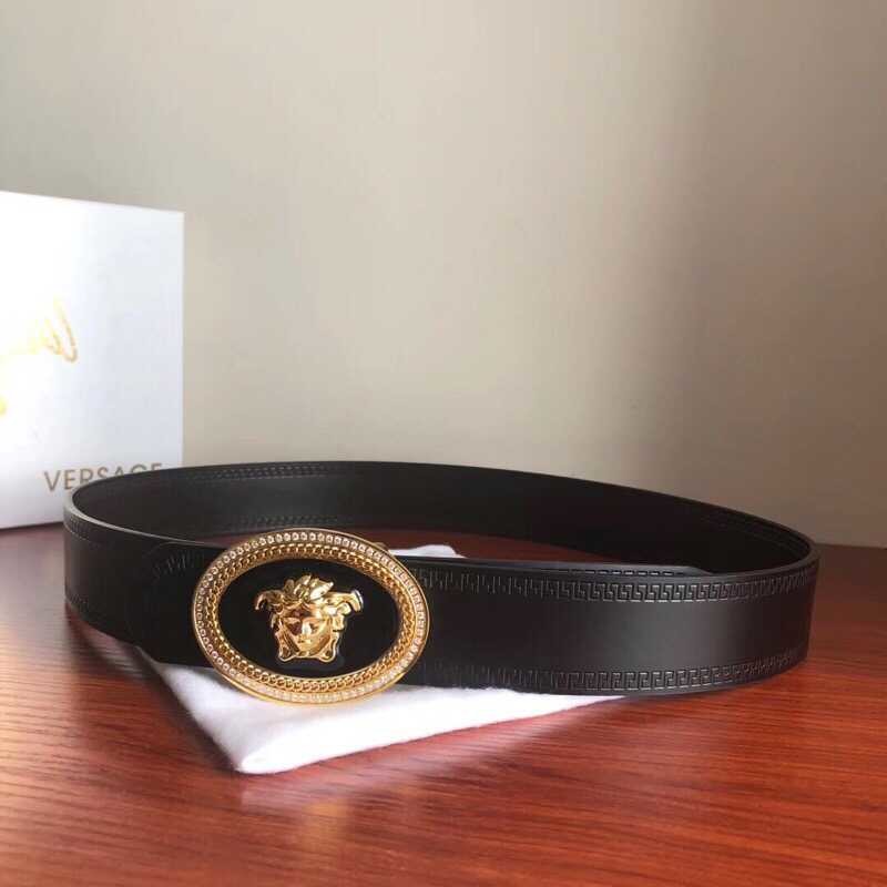 Versace Men s cowhide sheep pattern Medusa logo belt 3.8cm