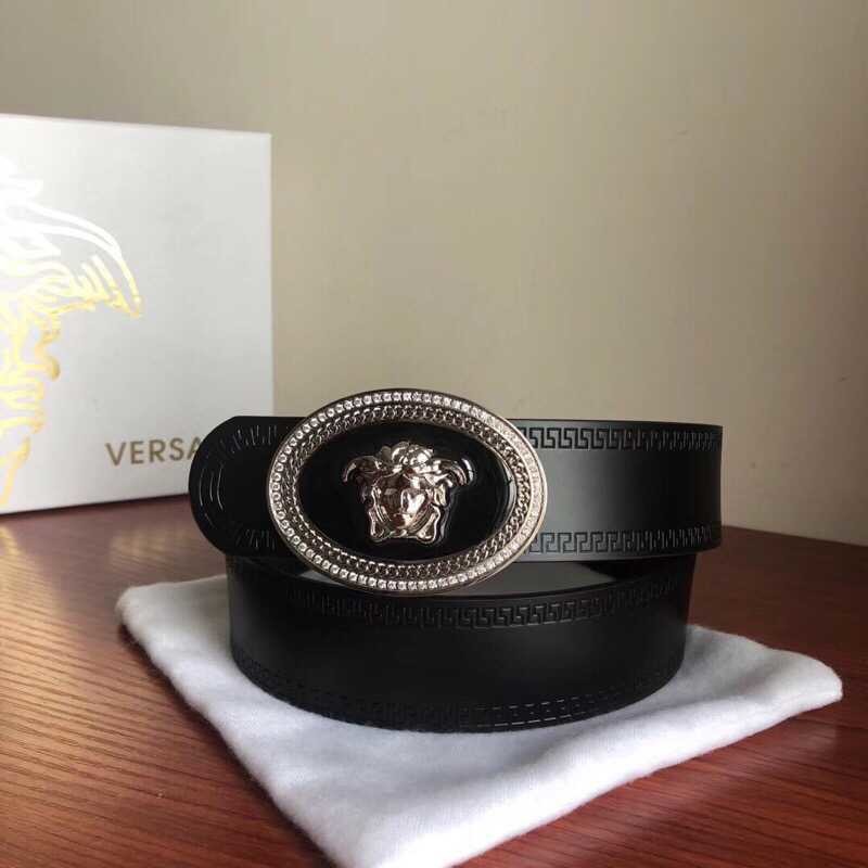 Versace Men s cowhide sheep pattern Medusa logo belt 3.8cm