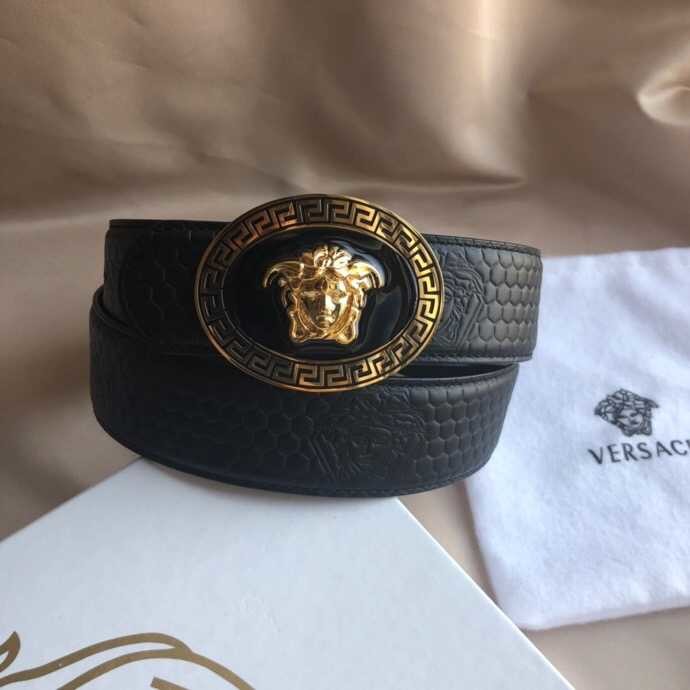 Versace Stainless steel Medusa resin metal buckle 3.8cm belt