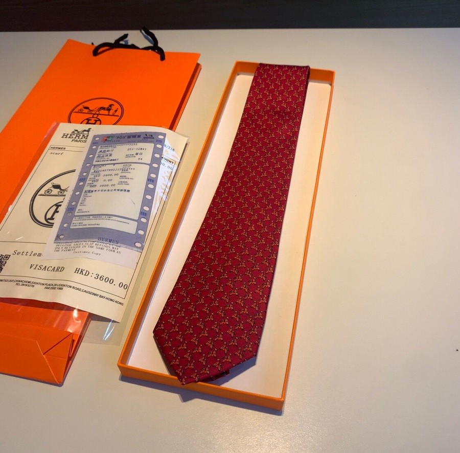 Hermes Twill silk men s tie