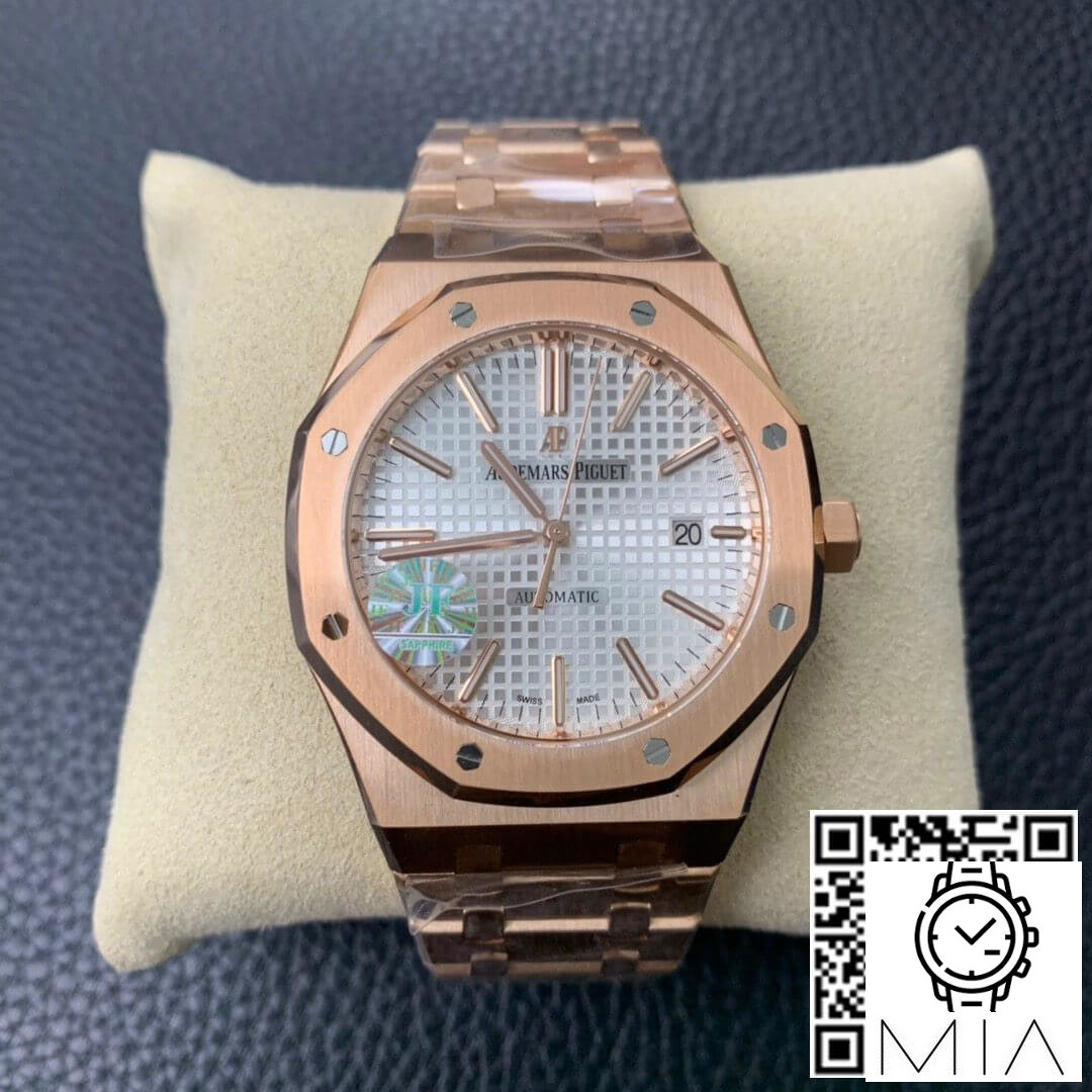 Audemars Piguet Royal Oak 15450 Rose Gold JF Factory V5 Silver Dial