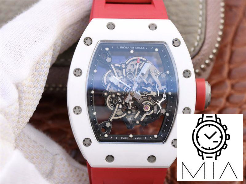 Richard Mille RM055 Red Strap KV Factory Skeleton Dial