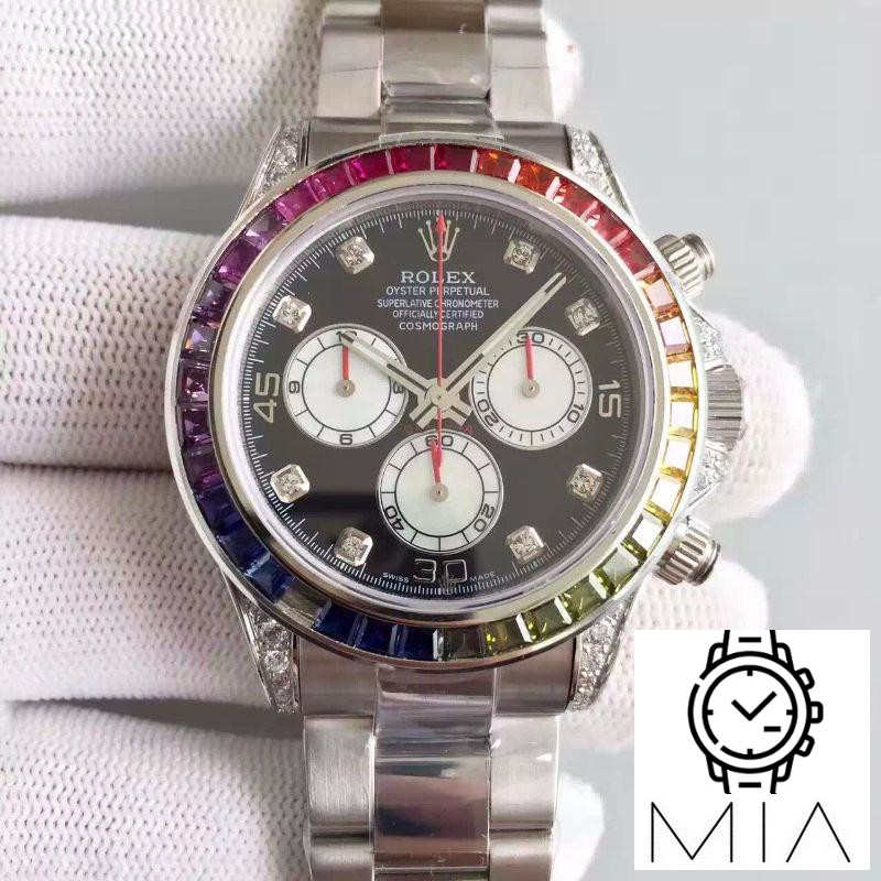 Rolex Daytona Cosmograph Rainbow 116595RBOW BL Factory Black Dial