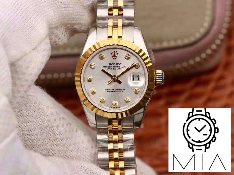 Rolex Lady Datejust 18K Gold 28MM Silver Dial