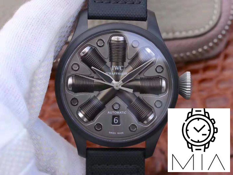 IWC Schaffhausen Pilot Top Gun 44 Black Nylon Strap Fuse Dial
