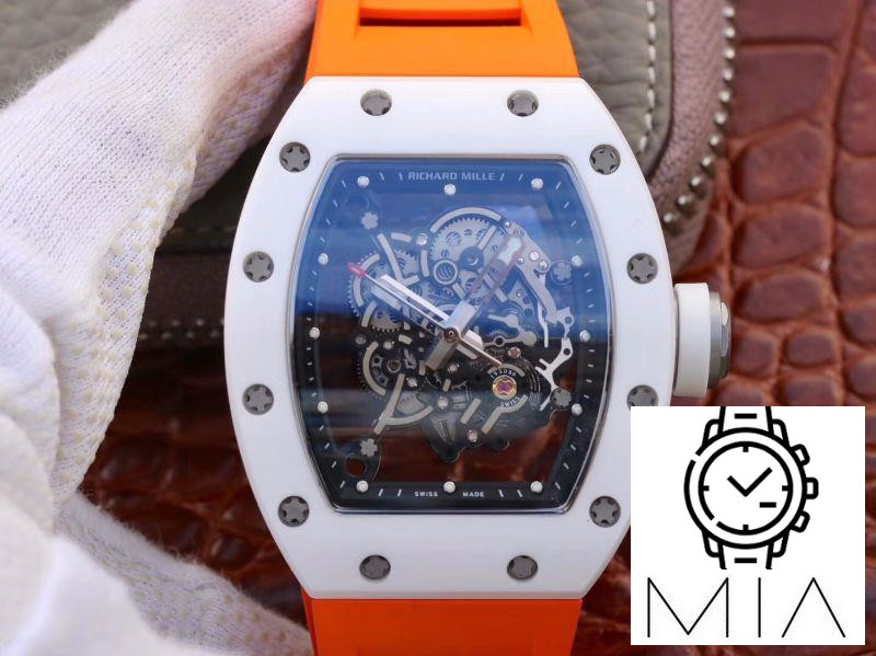 Richard Mille RM055 KV Factory V2 Skeleton Dial Orange Strap