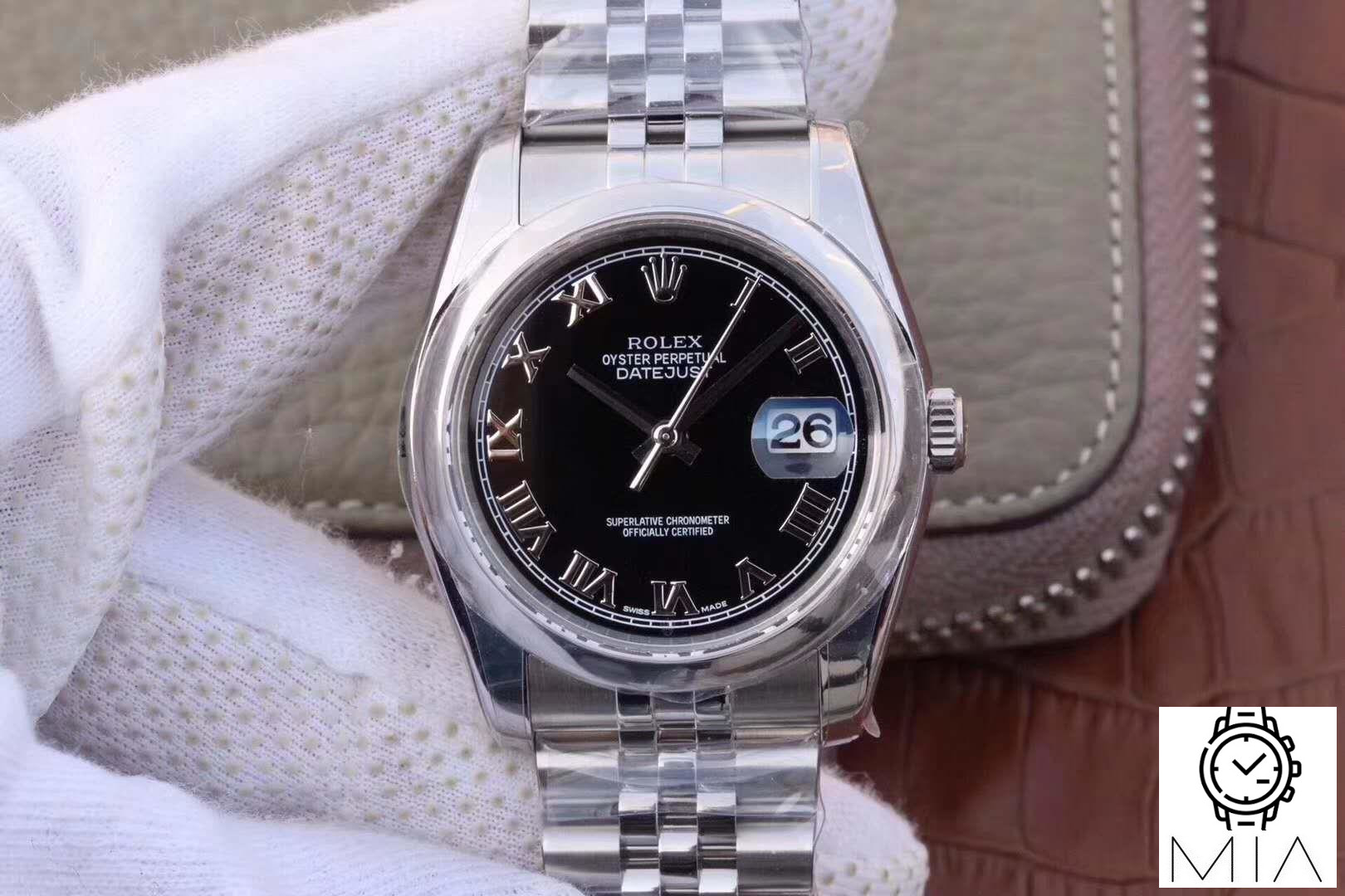 Rolex Datejust 116234 36mm AR Factory Black Dial Rome Time Scale