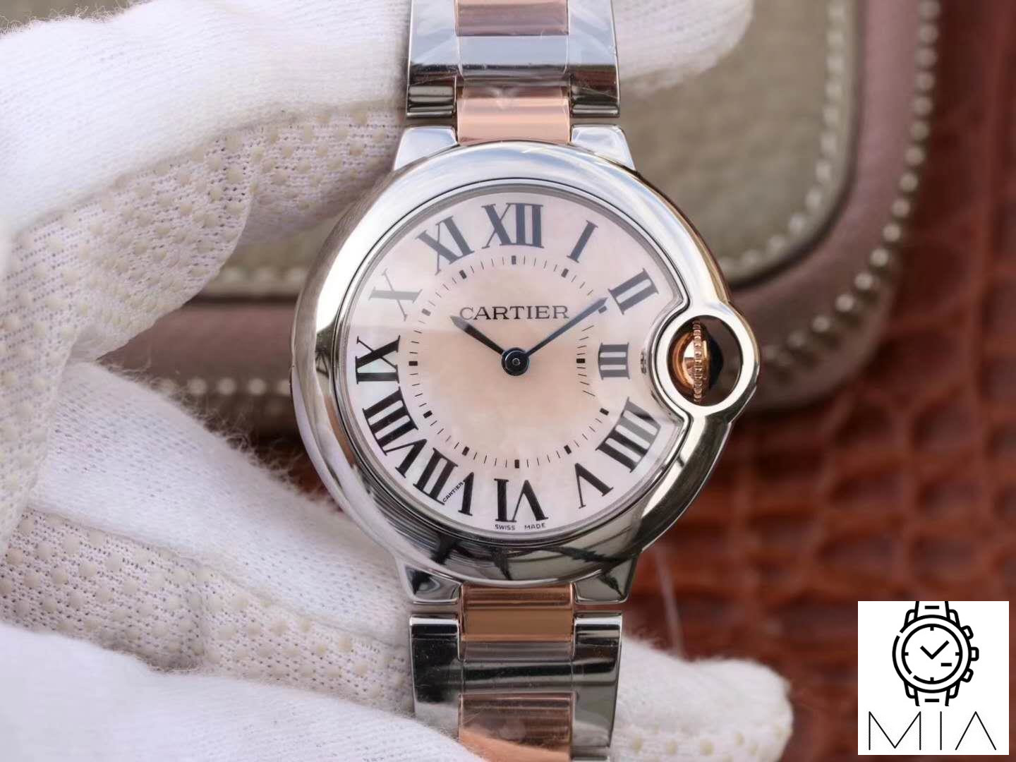 Ballon Bleu De Cartier W69201 Ladies 33MM V6 Factory Pink Dial