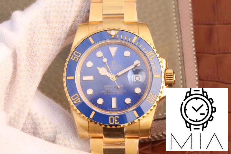Rolex Submariner Date 116618LB VR Factory 18K Yellow Gold Wrapped Blue Dial
