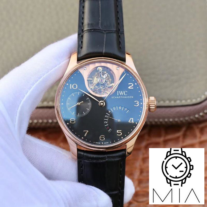 IWC Portuguese Tourbillon IW504210 ZF Factory 18K Rose Gold Black Dial