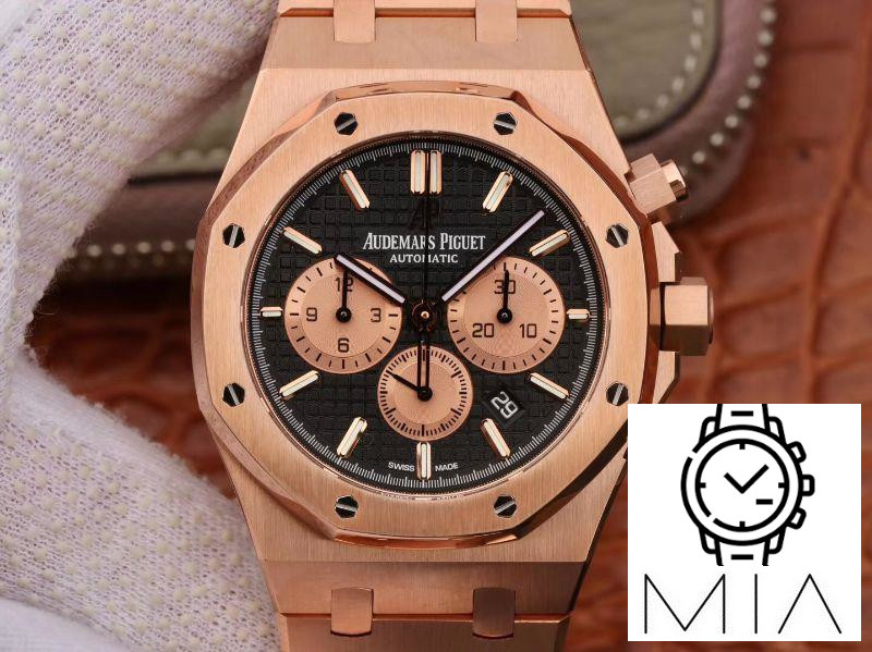 Audemars Piguet Royal Oak Chronograph 18K Rose Gold 26331OR.OO.1220OR OM Factory Black Dial